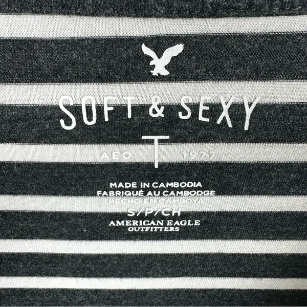 American Eagle Outfitters Soft & Sexy Striped Long Sleeve Top - Image 3