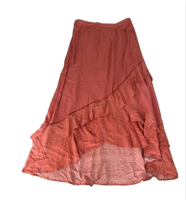Love Fire Maxi Skirt Layered Fairy 90s Y2K High Low Size XL - Image 2
