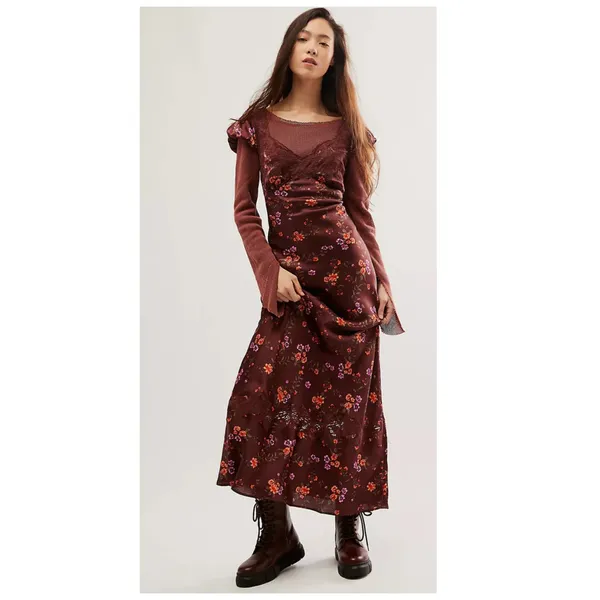 NEW Free People Butterfly Babe Cutout Maxi Dress Size Small - Image 2