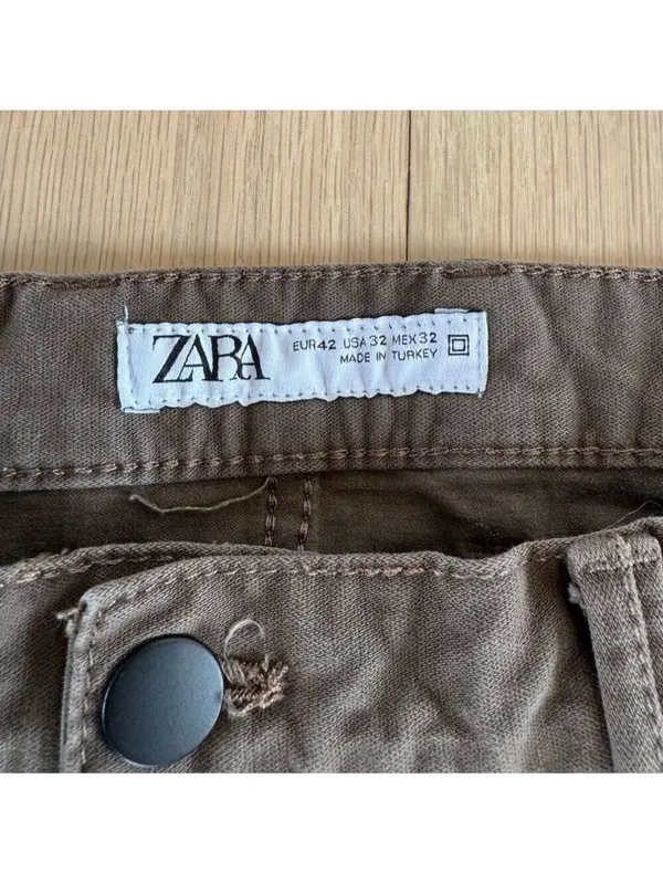 Zara Olive Brown Pants Size 32 - Image 3