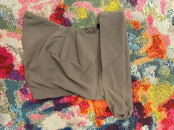 Zara Dark Khaki Green Ruched Elasticized Top - Image 2