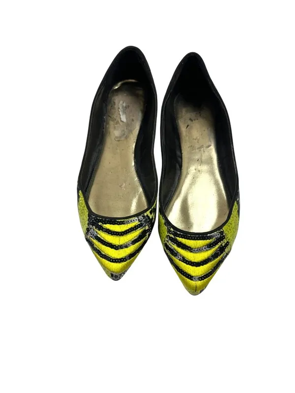 Embroidered Womens Size 6.5 Snake Ballet Casual Flats Green & Black - Image 5