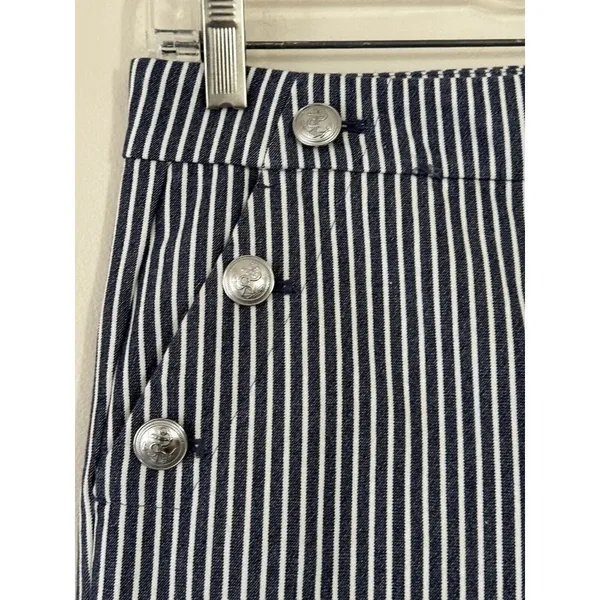 LOFT Women's Blue/White Striped The Riviera Slim Ankle Pants -6 - Image 3