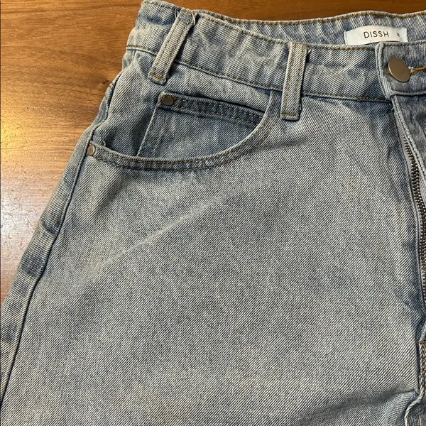 DISSH Light Blue Frayed Jean Shorts Size 12 - Image 7