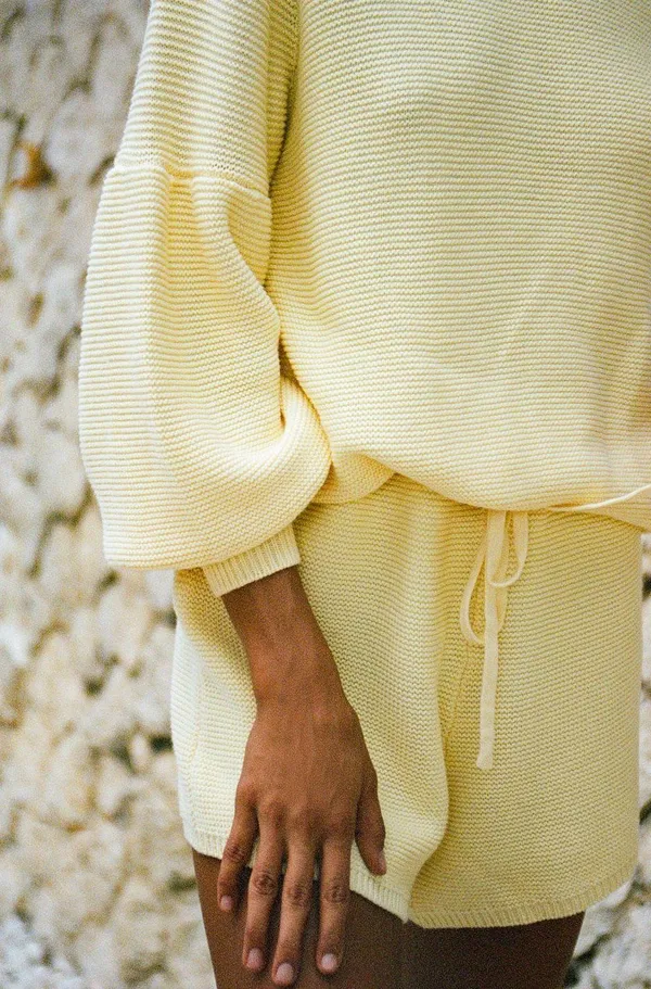Sabo Skirt Lemondrop Knit Sweater and Shorts Set. Size Small Sweater: Medium Shorts: Small - Image 8