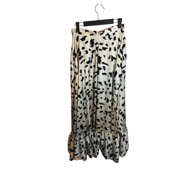 T. Tribe Black and Cream Speckled Ruffle Hem Maxi Skirt - Image 2