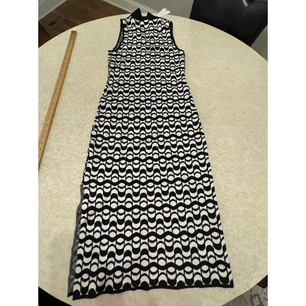 House of Harlow 1960 Size Medium Knit Polo Midi Dress Abstract - Image 3