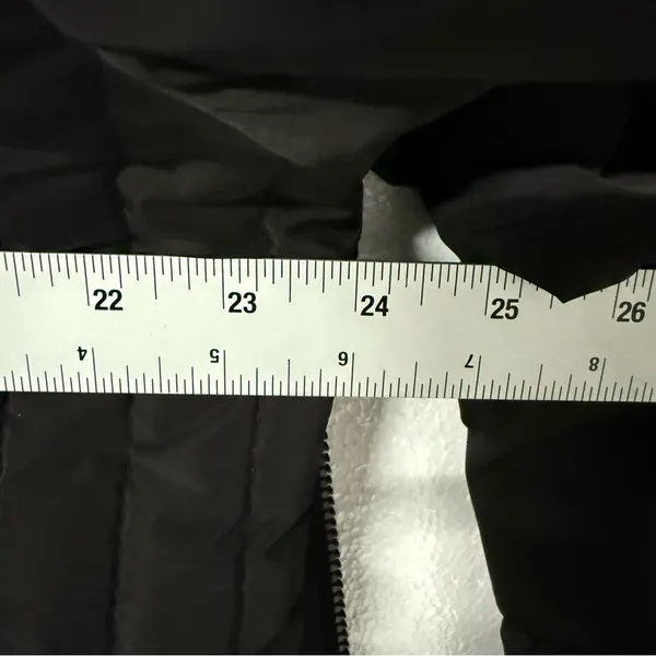 Tommy Hilfiger Coat Puffer Down Women XL Black Full Zip Faux Fur Hooded Long - Image 10