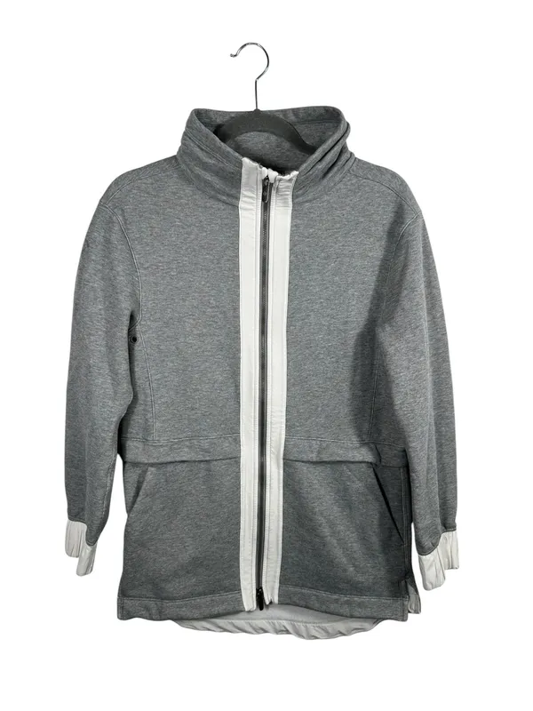 Lululemon‎ Light As Warmth Jacket Womens 6 Heather Gray White Full Zip - Image 3