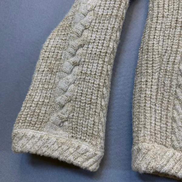 Gerard Darel Collection Studio Gold Metallic Cable Knit Cardigan Sweater Size 1‎ - Image 9