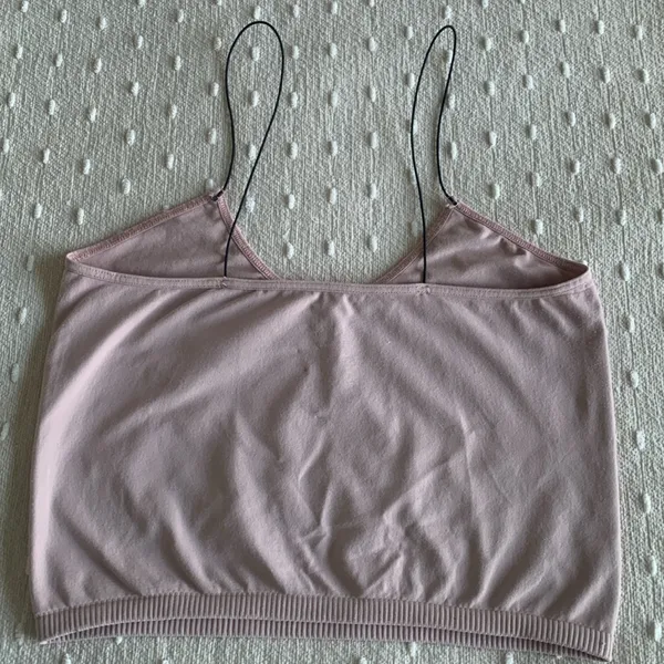 Free People Light‎ Pink Cropped Tank Top XL - Image 4