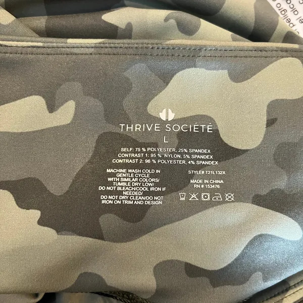 Thrive Societe Women’s Printed 7/8 Leggings Size Large‎ Camo Green New - Image 6