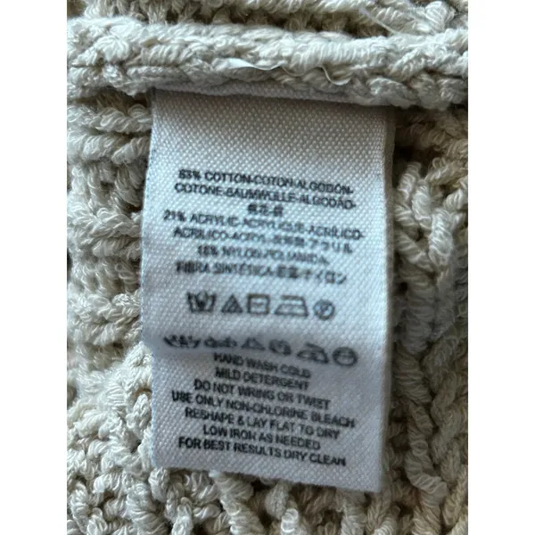 Free People midi back cutout heavy knit sweater cream tan Small cozy fall - Image 5