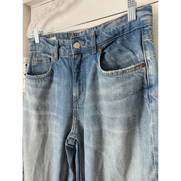 Zara Women Light Wash High Rise Straight Leg Denim Jeans Size 4 - Image 4