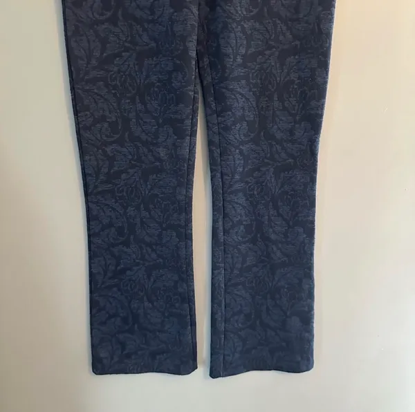 Urban Outfitters navy blue high waisted floral bootcut pants - Image 2