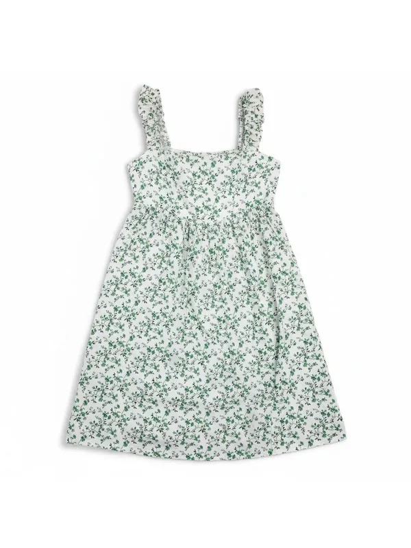 ELOQUII Floral Cotton Poplin Corset Midi Dress Green‎ White NWT 18 Cottagecore - Image 2