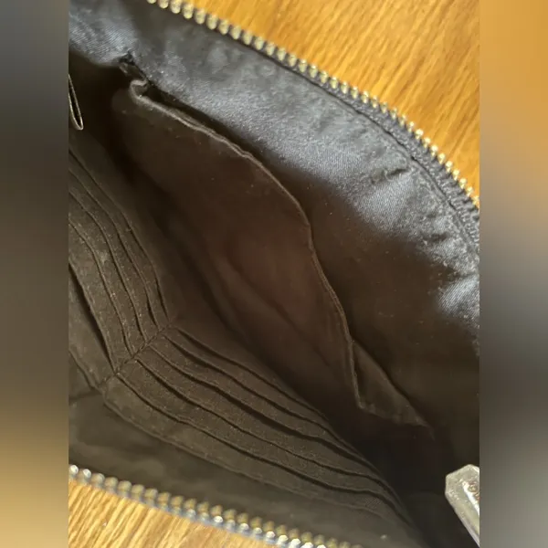 Liz Claiborne Handbag Shoulder Purse Black Cloth Zip Closure - Image 3