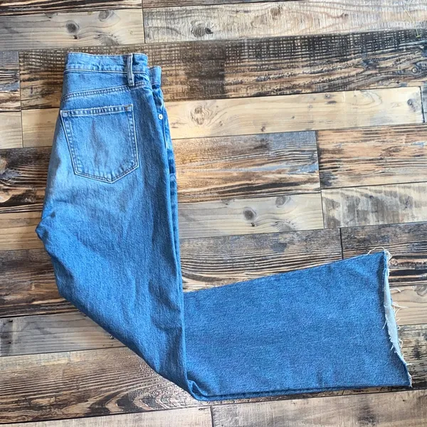 LOFT High Waist Flare Classic Blue Denim Pants - Image 2