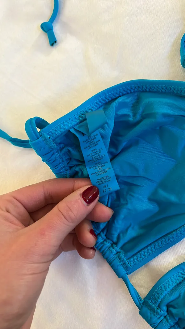 Skims Strappy Blue Bikini Top - Image 7