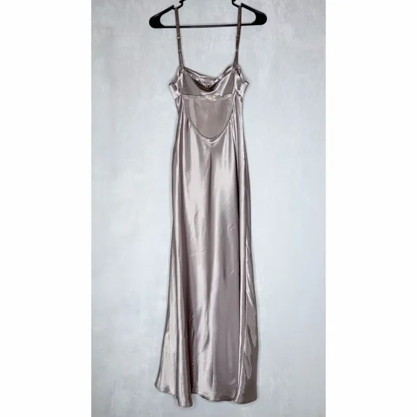 Zara Champagne Satin Maxi Dress - Image 8