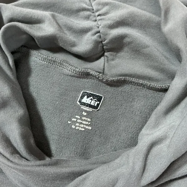 REI Floral‎ Granola Cowl Neck Pullover Womens M Grey Gorpcore Kangaroo Pocket - Image 4