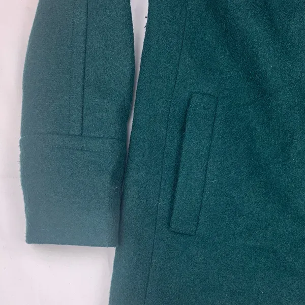J crew size 6 small cocoon wool dark green Wool Blend Coat peacoat jacket - Image 5