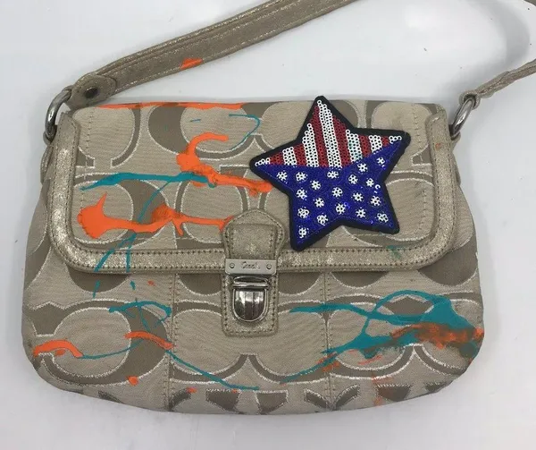 COACH Customized Tan Fabric Small Shoulder Bag - Image 8
