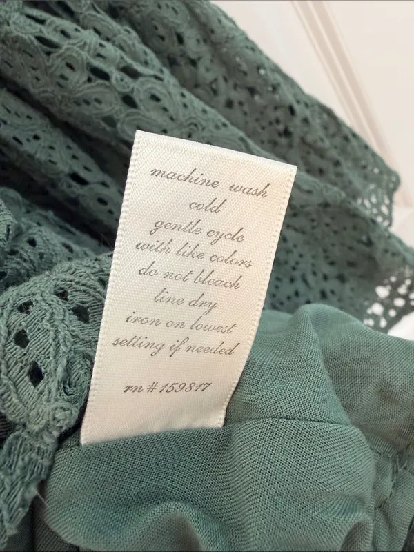 NWT Altar'd State Sage Green Crochet Fit & Flare Mini Dress Size S - Image 10