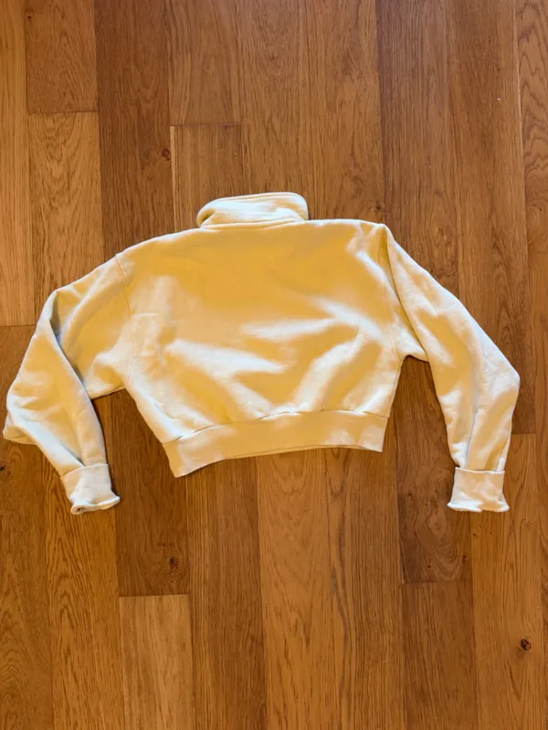 TNA Perfect Cozy Fleece Cropped Pullover in Light Yellow - Image 2