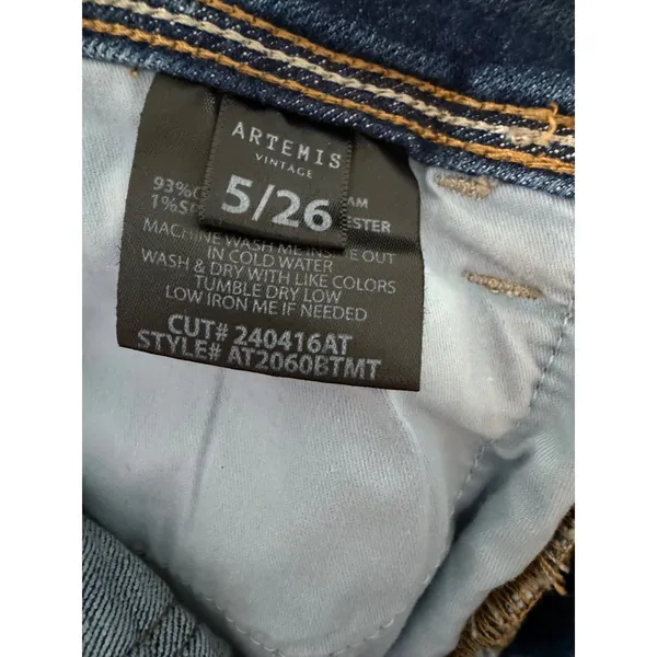 Artemis Vintage Womens High Rise Double Button Flare‎ Jeans Distressed - Image 11
