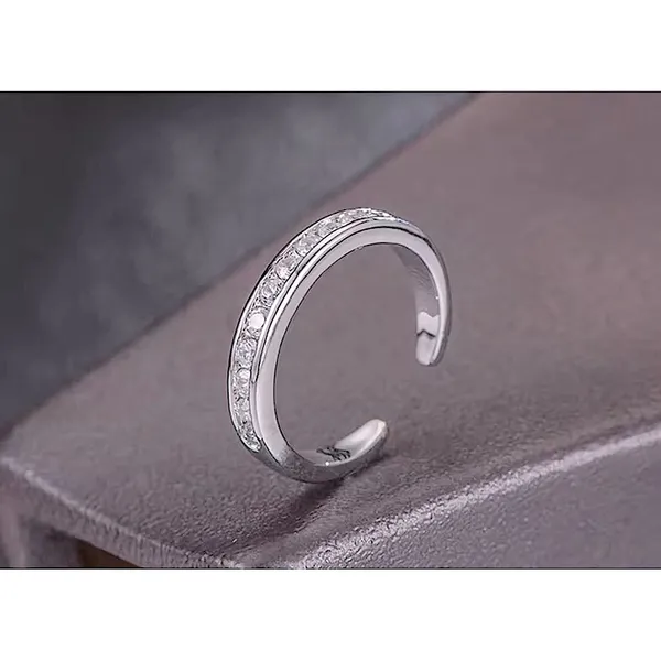 NEW White Gold Filled Adjustable Toe Pinky Midi Finger Simulated‎ Diamond Ring - Image 2