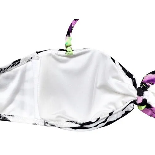 Victoria's‎ Secret Swim Black Floral Zebra Convertible bikini top size XS - Image 4