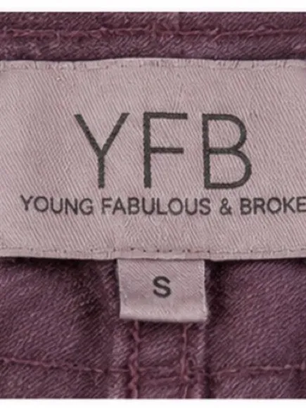 YFB Young Fabulous & Broke Dusty Plum Wide Leg Pants Size S - Image 5