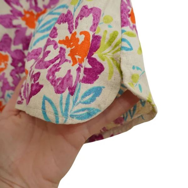 Fieldgear Womens Linen Blend Floral Button Up Shirt Short Sleeve Tropical Small‎ - Image 6