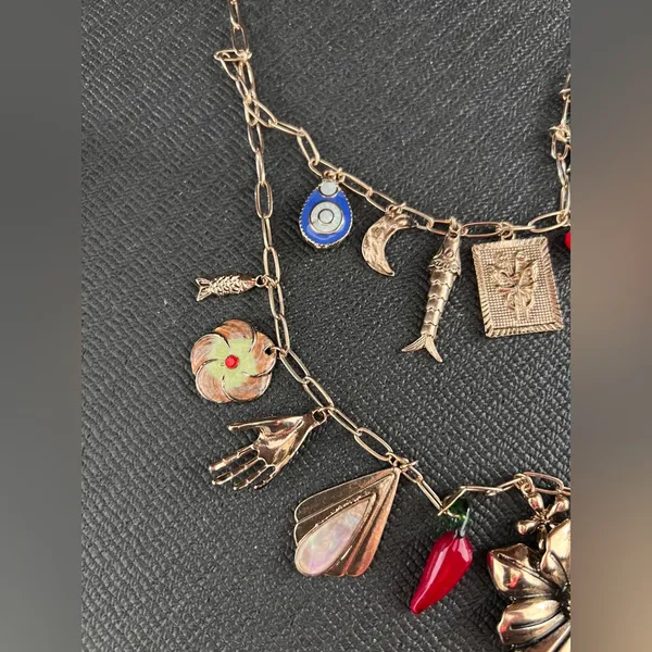 Free People Maxamillion Charm Necklace Gold Charm Necklace - Image 8