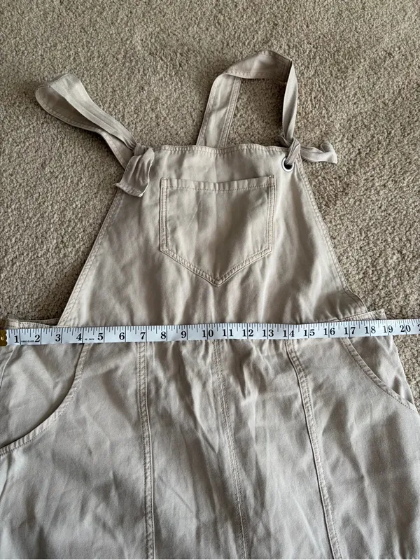 Anthropologie cream Wideleg carpenter summer overalls jumpsuit size xl NWT - Image 11