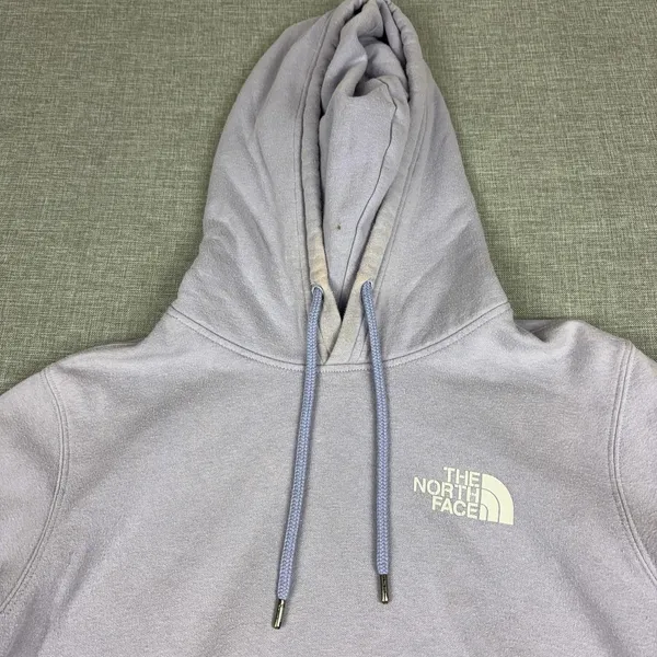 The North Face Hoodie Womens Large Purple Pullover Logo Kangaroo Pocket Fleece - Image 8