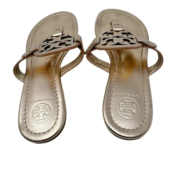 Tory Burch Miller Leather Thong Sandal Rose Gold Metallic Flat Flip Flop 6.5 - Image 6