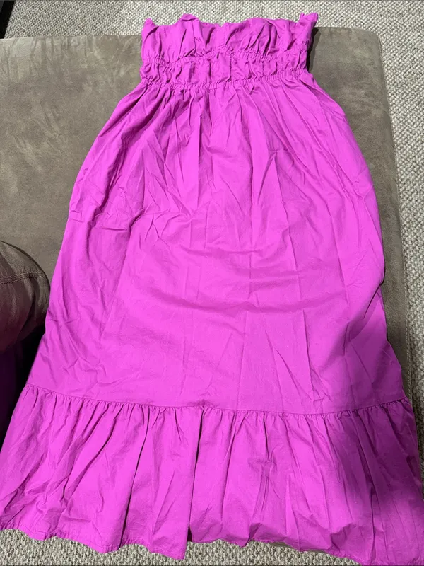 Vineyard Vines Bright Fuchsia V-Neck Ruffle Dress - Image 3