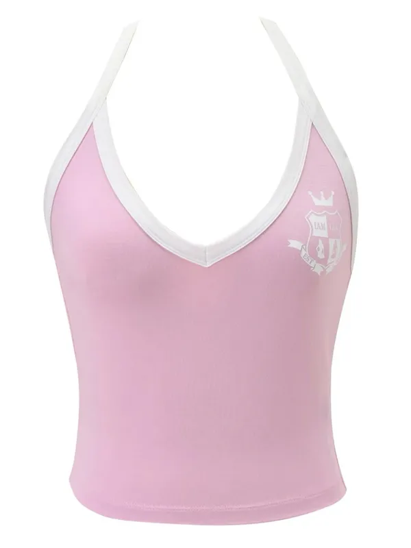 I AM GIA Blare Varsity Cami Top Pink Small NWT IN PACKAGE - Image 4