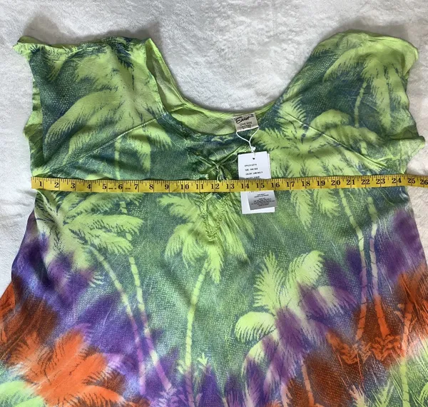 Exist one size lime multicolor cover up beach.  - Image 9