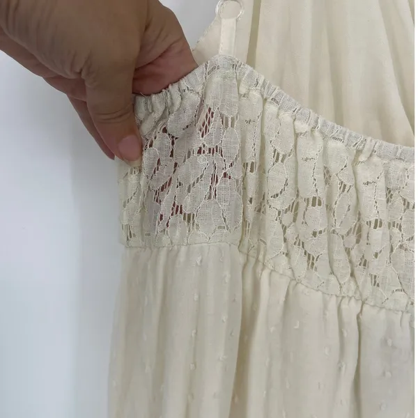 Anna Kaci Milkmaid Maxi Dress Sz XL Boho Cottagecore Lace Tiered Beach Wedding - Image 6