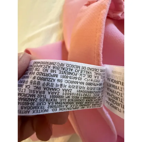 ZARA Pink Skort Womens Small High Rise Mini Skirt Shorts Wrap Front Made Turkey - Image 7