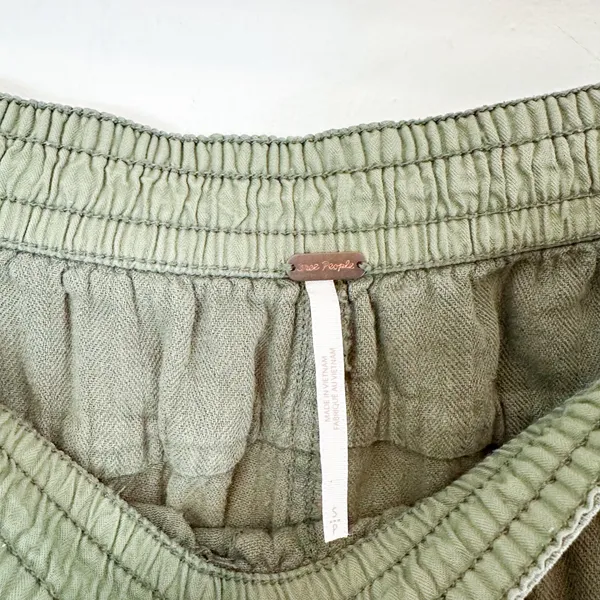 Free People | Feelin Good Cargo‎ Linen-Cotton Blend Wide Leg Joggers in Green - Image 7