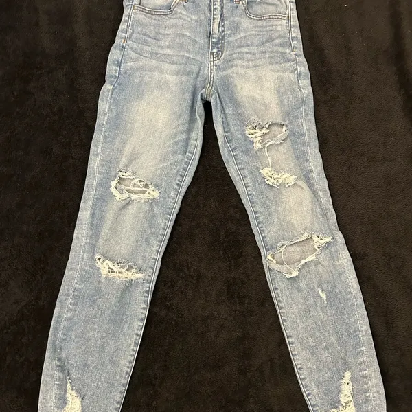 American Eagle next level stretch copper‎ stitch high waist distressed skinny - Image 5