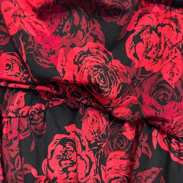 Torrid Red and Black Rose Criss Cross Babydoll Sleeveless Top Plus Size 5X - Image 5