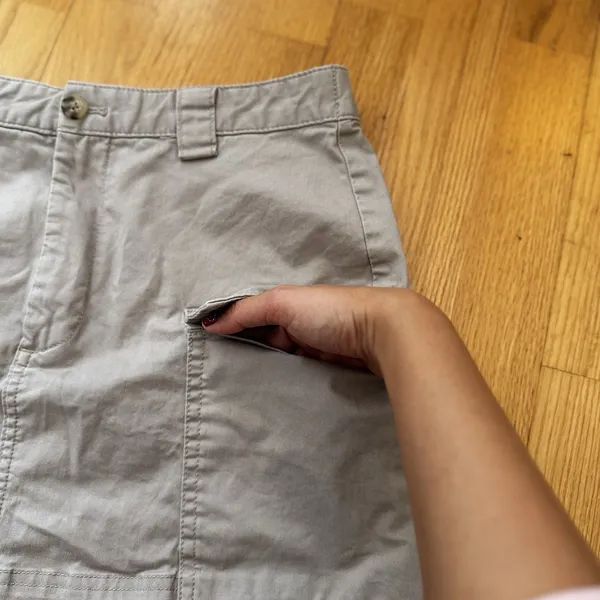 Abercrombie & Fitch Cargo Mini Skirt Beige S EUC Utility Chic Street Preppy Y2K - Image 10
