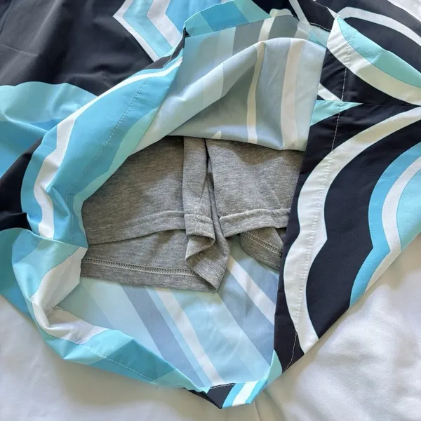 Bogner Tennis Golf Skort Skirt‎ Blue Geometric Stretch Womens Size 12 Outdoor - Image 5