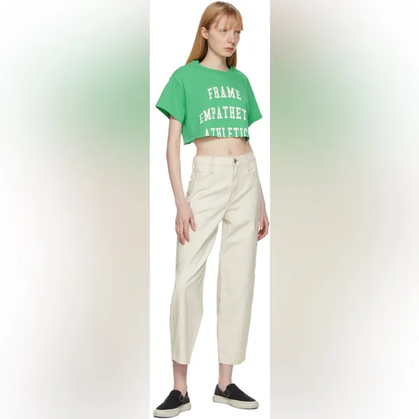 Frame‎ Green Cut-Off Slouchy T-Shirt - Image 3