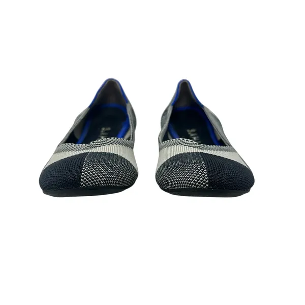 Rothy's The Flat Captoe Black White Plaid Check‎ Retired Ballerina Size 7 - Image 3